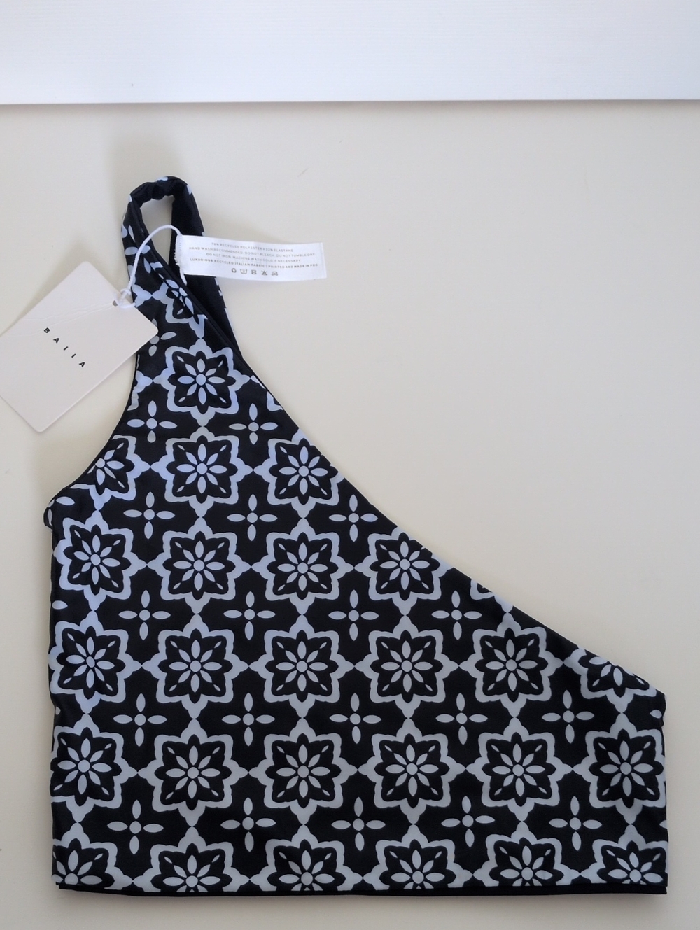 NWT Baiia Talum One Shoulder Reversible Swim Top - 4